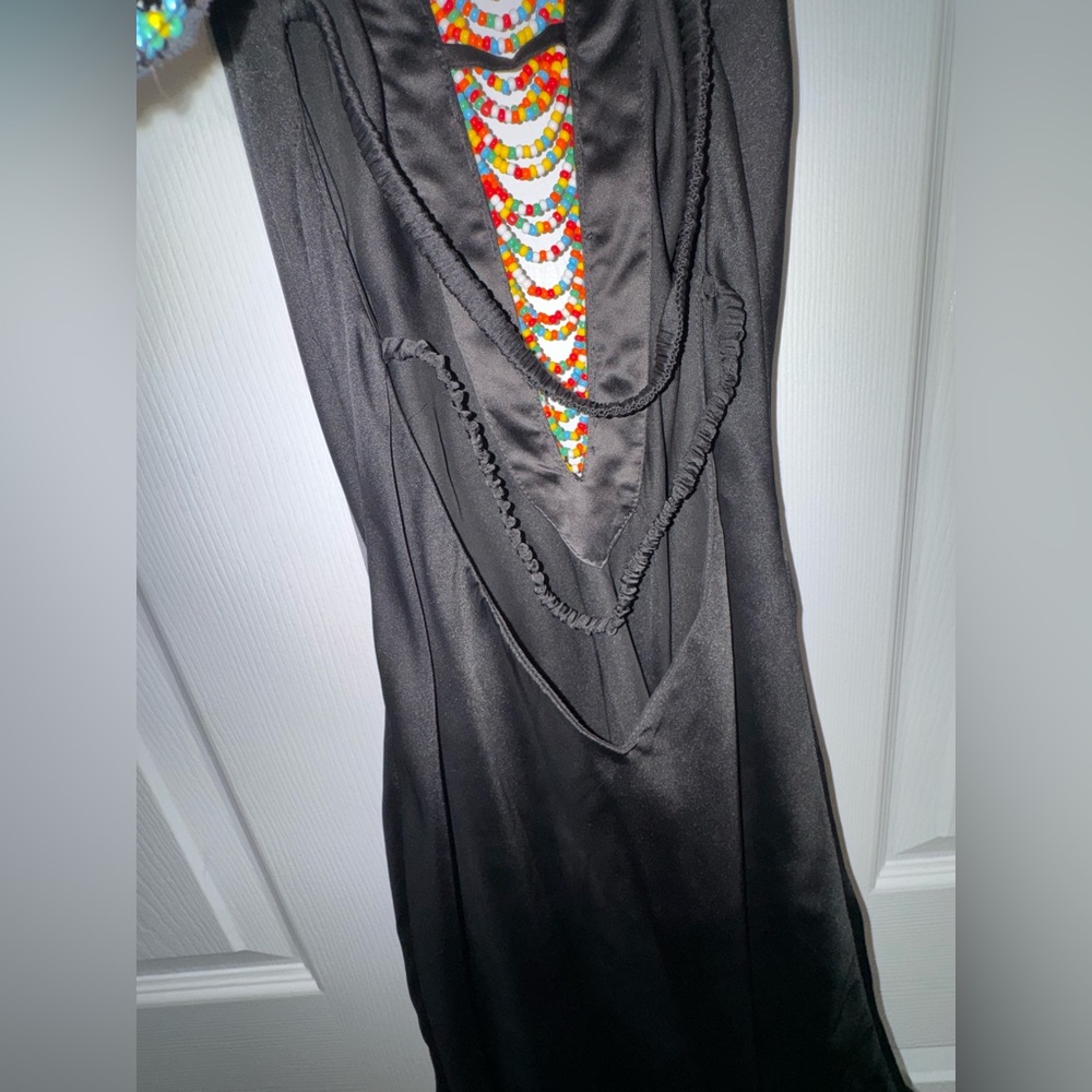 Sotto Couture  Artisan Hand Beaded Halter Dress — Vintage Wearable Textile Art - Picture 9 of 13